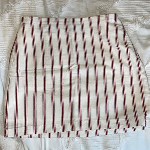 Red white & blue striped linen skirt